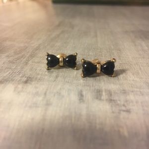 Black And Gold Bow Tie Earrings